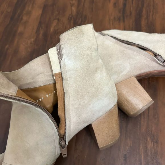 COCLICO Beige Soft Suede Ankle Boots Booties - Picture 7 of 14